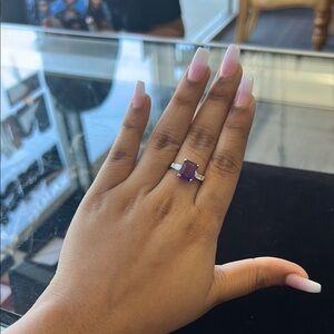 Elegant  Ameythst Silver Ring